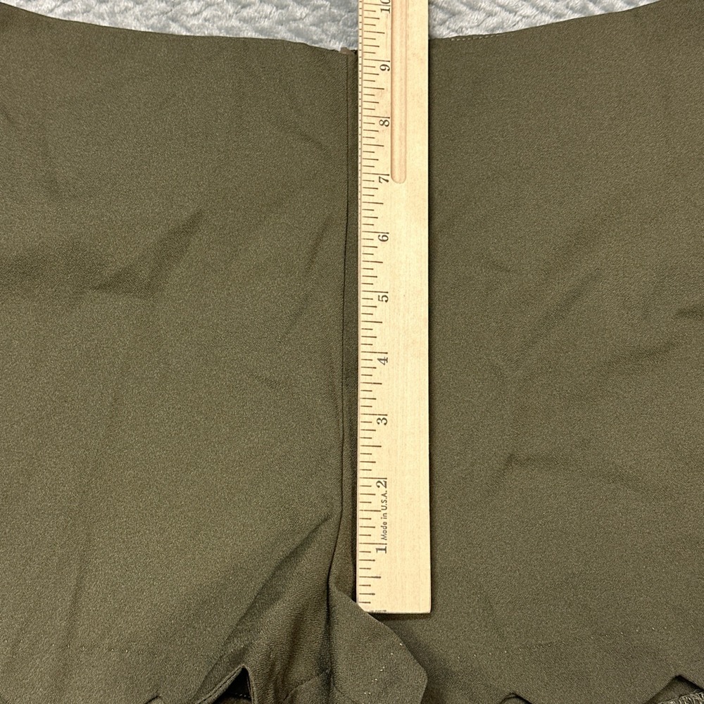Love Tree Shorts Womens Large Army Green Flat Front Scallop Hem Dress Shorty - Picture 7 of 9